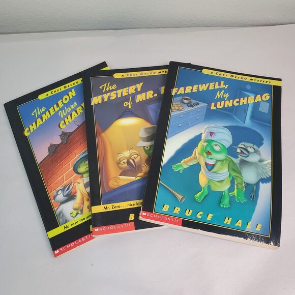 A Chet Gecko Mystery Book Lot of 3 by Bruce Hale Paperbacks - Slight Smoke Smell - Picture 1 of 12